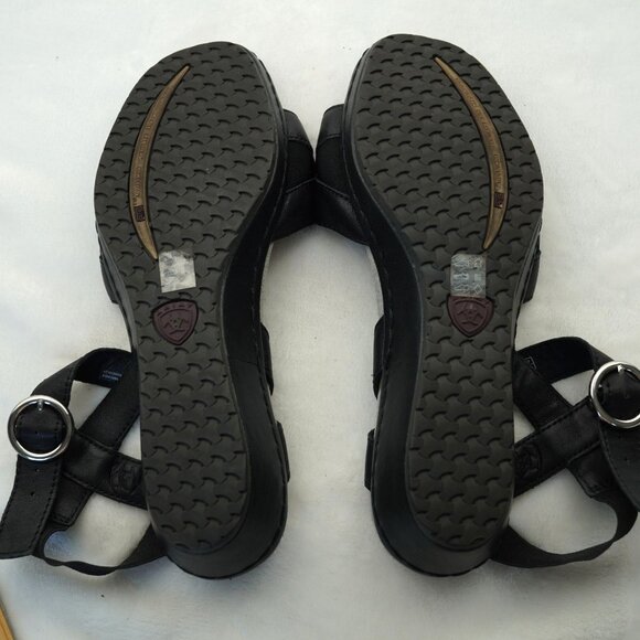 Ariat Black Leather Comfort Sandals Size 8B - Picture 10 of 11
